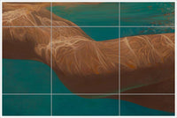 Nude Woman Floating Ceramic Tile Mural