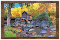 Saw Mill with Autumn Trees -  Tile Mural