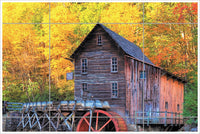 Saw Mill with Autumn Trees -  Tile Mural